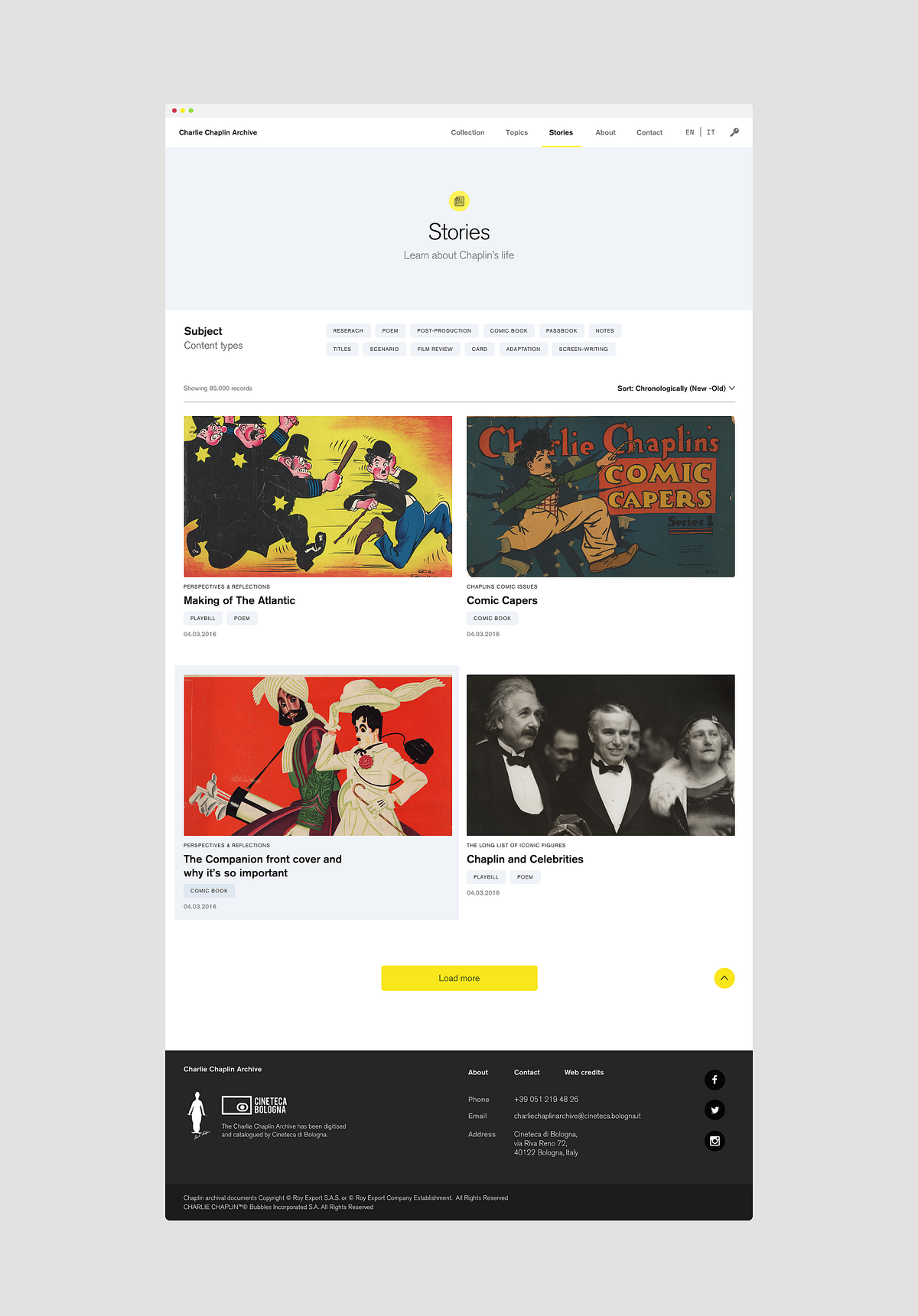 Curated archival content and research