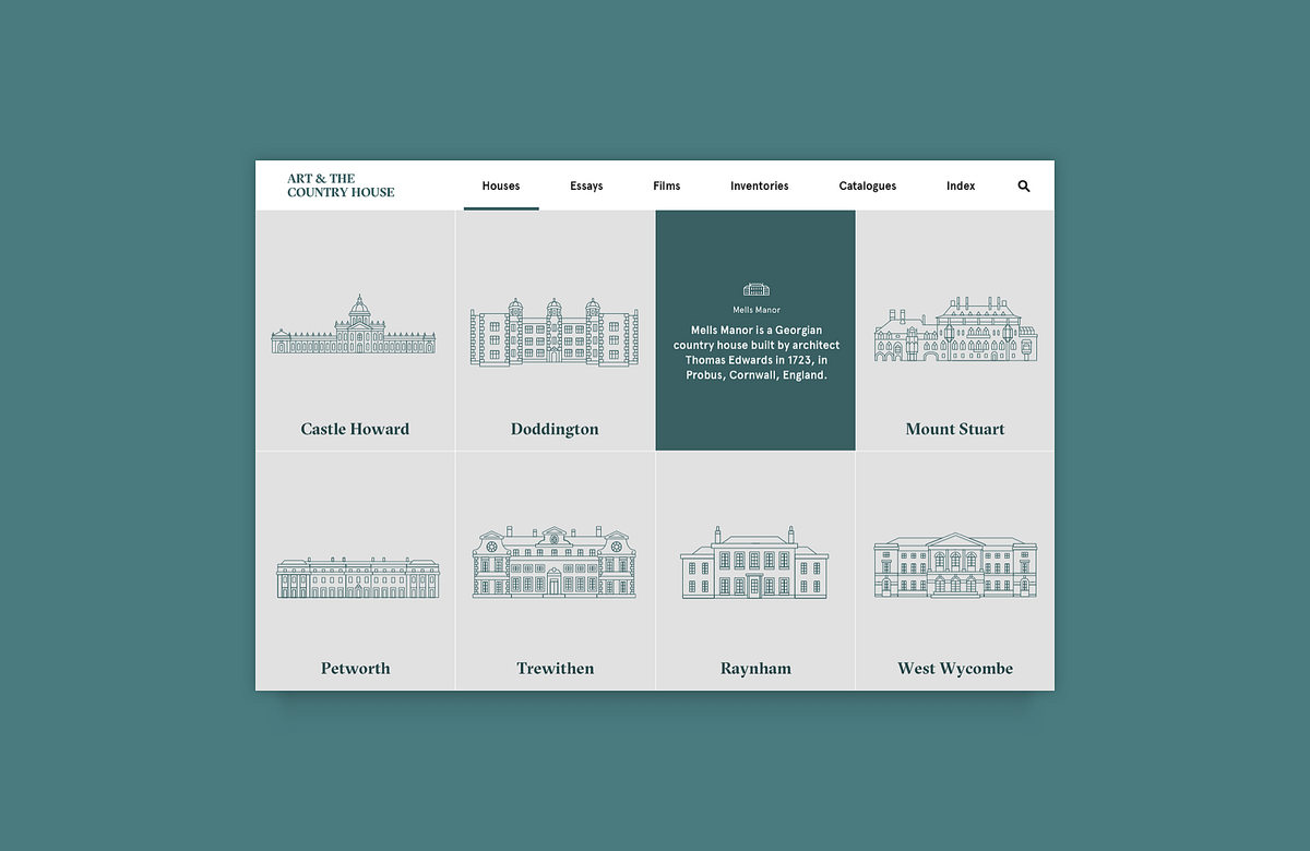 Image showcasing Country House website navigation and design.
