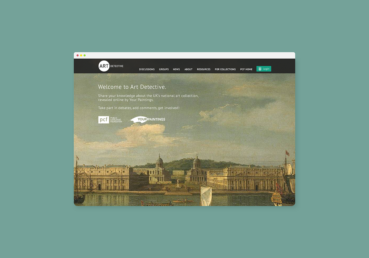 Image of the Art Detectives Website homepage